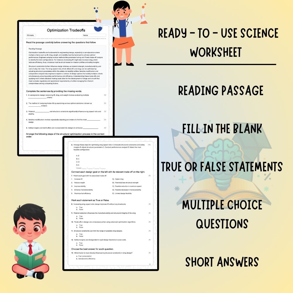 Grade 6 Science worksheet worksheet — 6th Grade Science | Optimization Tradeoffs Worksheet (PDF  ) — page 2