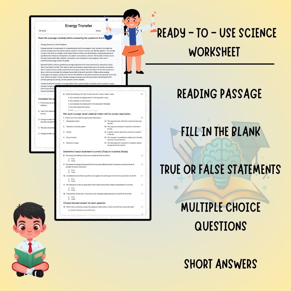 Grade 9 Science worksheet worksheet — Grade 9 Science | Energy Transfer Worksheet (Ontario Standards) – PDF — page 2