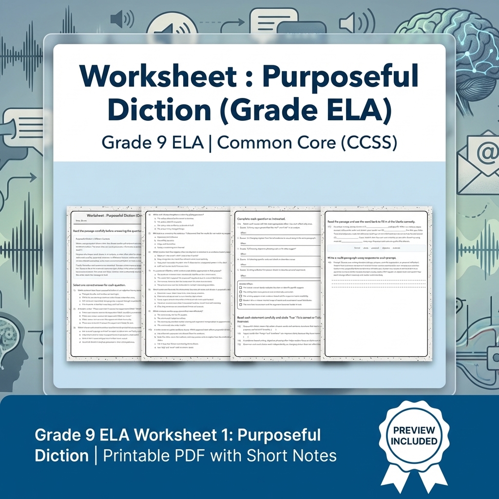 Grade 9 ELA Text Evidence, Argument, and Language Full-Year Bundle CCSS — included worksheet 13