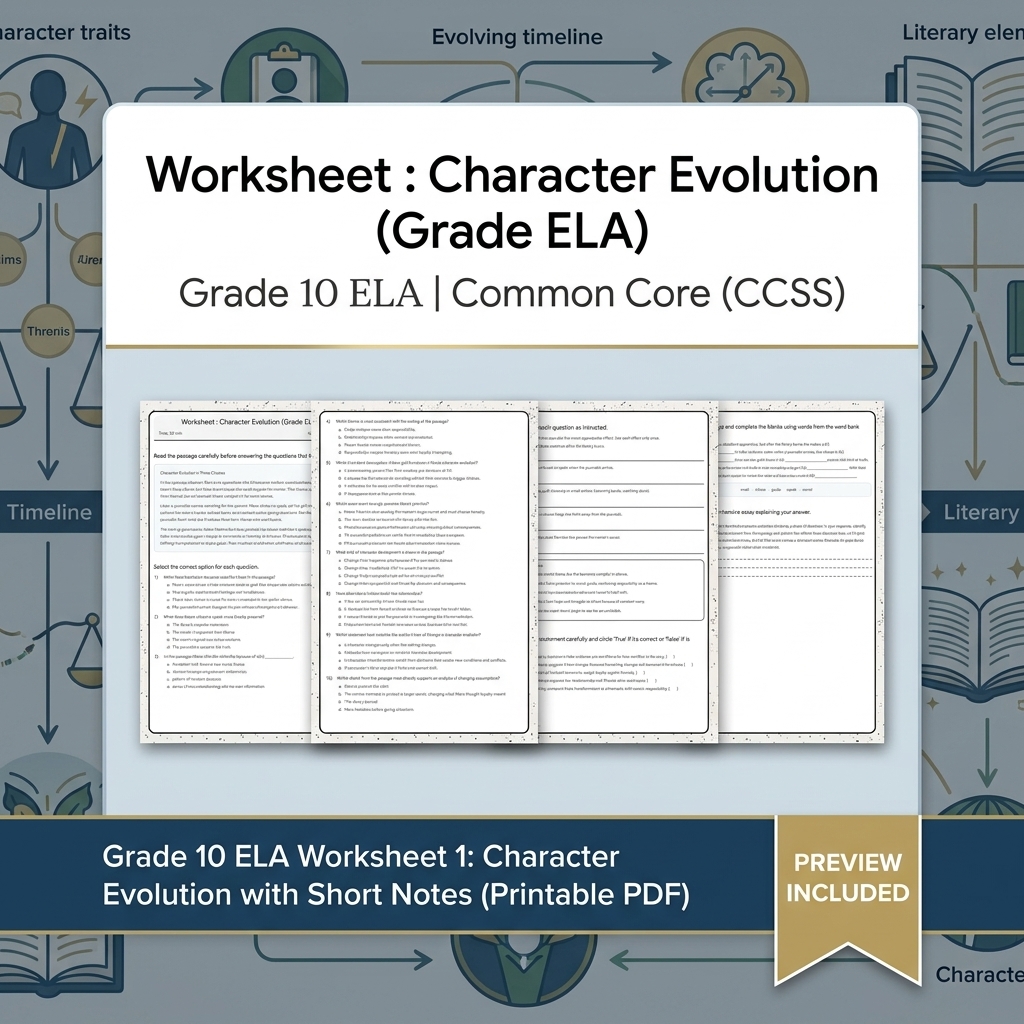 Grade 10 Source Integration & Writing Skills ELA Full-Year Bundle (CCSS) — included worksheet 18