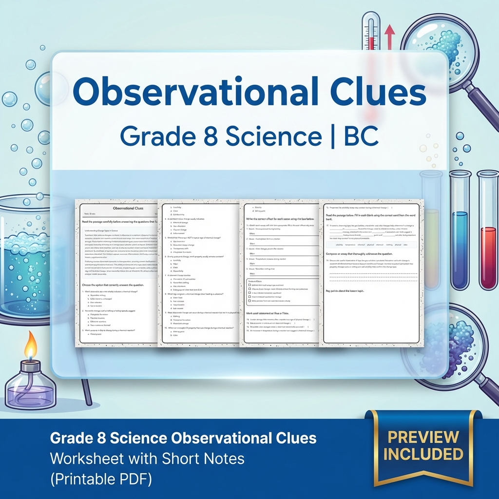 Grade 8 Science Full Year Bundle | Cell Biology, Ecosystems & Conservation — included worksheet 17
