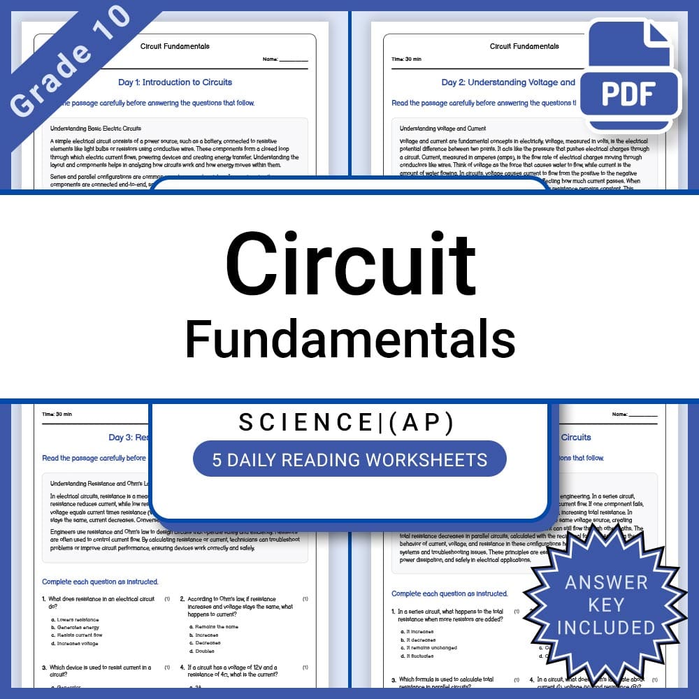 Grade 10 Science Lesson Group | AP Physics & Solar System Topics | Lesson Bundle — included worksheet 5