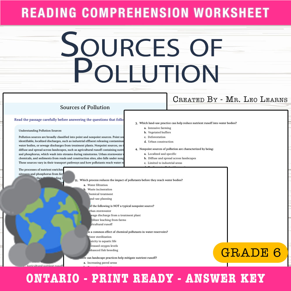 Grade 8 Science Water Systems UNIT Bundle – Hydrology & Conservation Worksheets — included worksheet 5