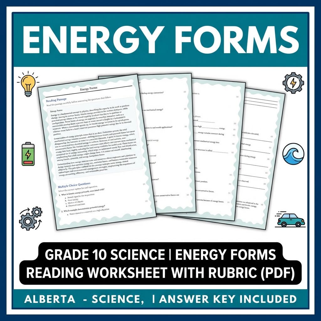 Grade 10 Science Worksheets Bundle | Physics, Earth, and Environmental Topics — included worksheet 20