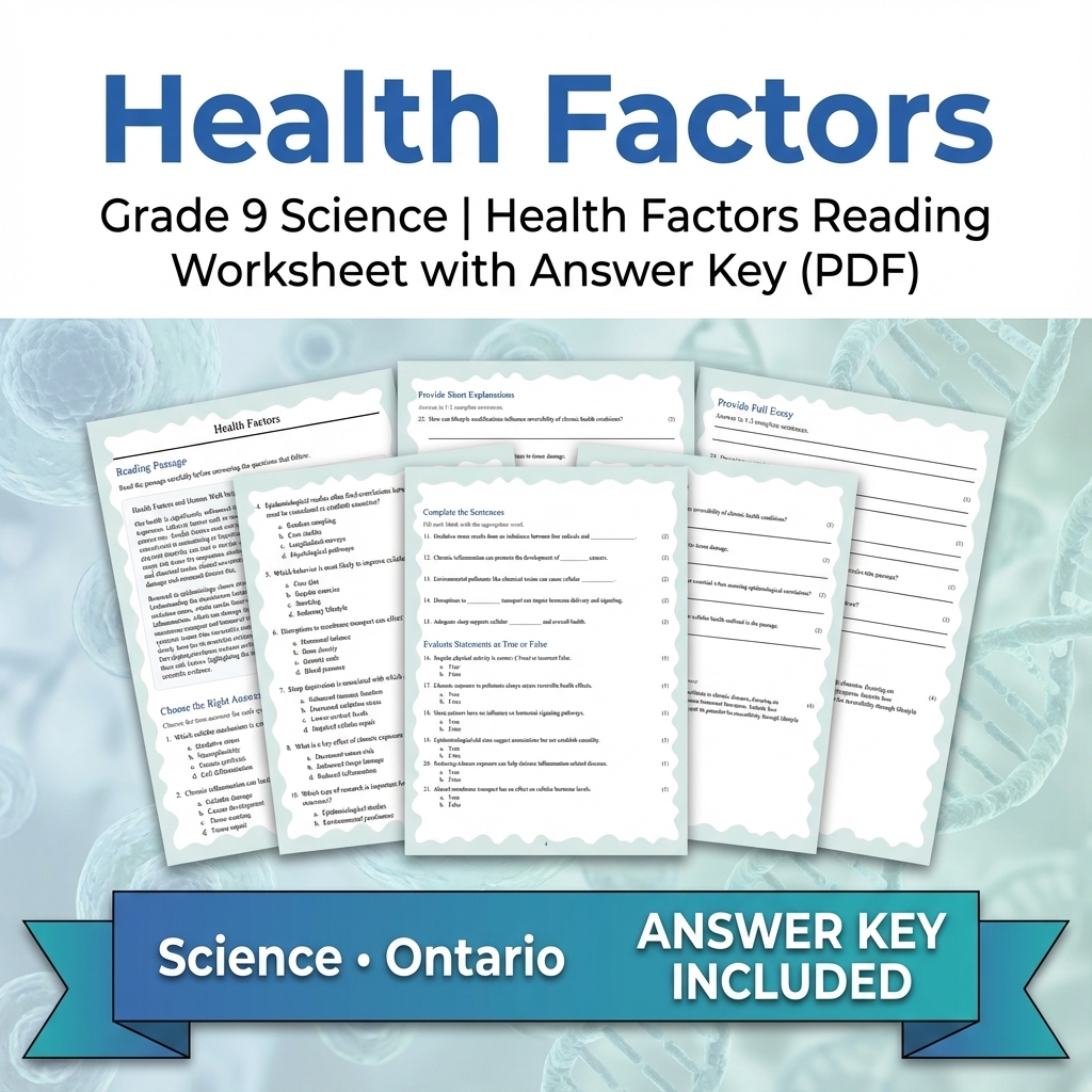 Grade 9 Science Unit Bundle | Human Body Systems & Cell Functions  — included worksheet 6
