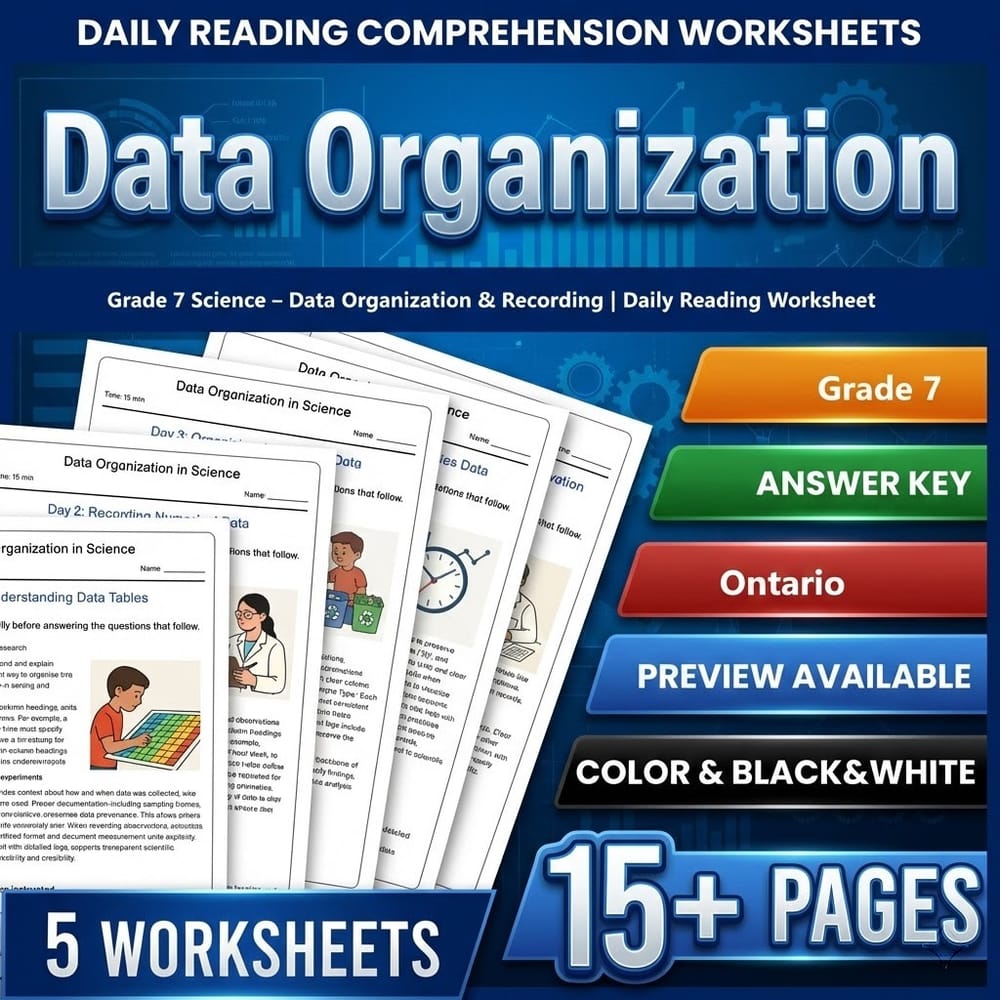 STEM Skills and Connections Grade 7 Science Daily Worksheets Bundle | Ontario — included worksheet 4