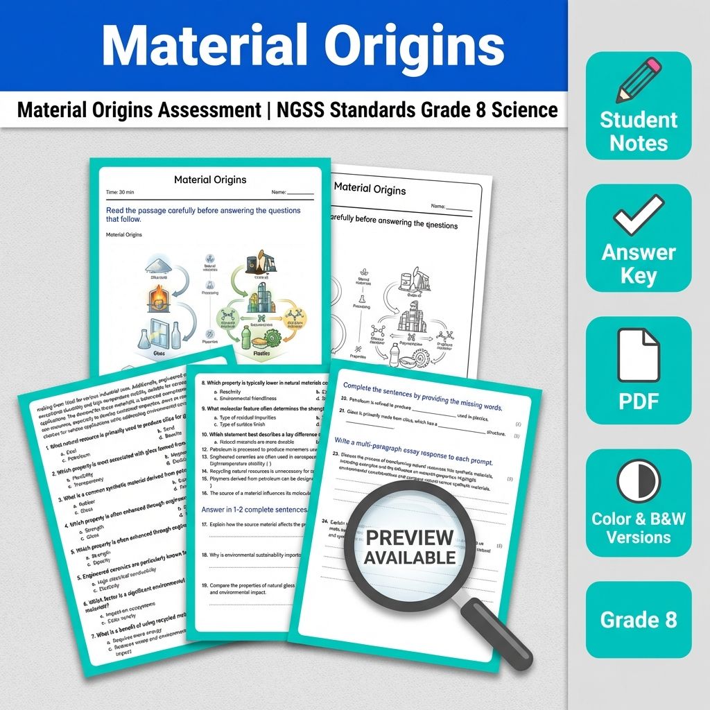 Grade 8 Science Full Year Bundle | NGSS Assessment Worksheets & Resources — included worksheet 17