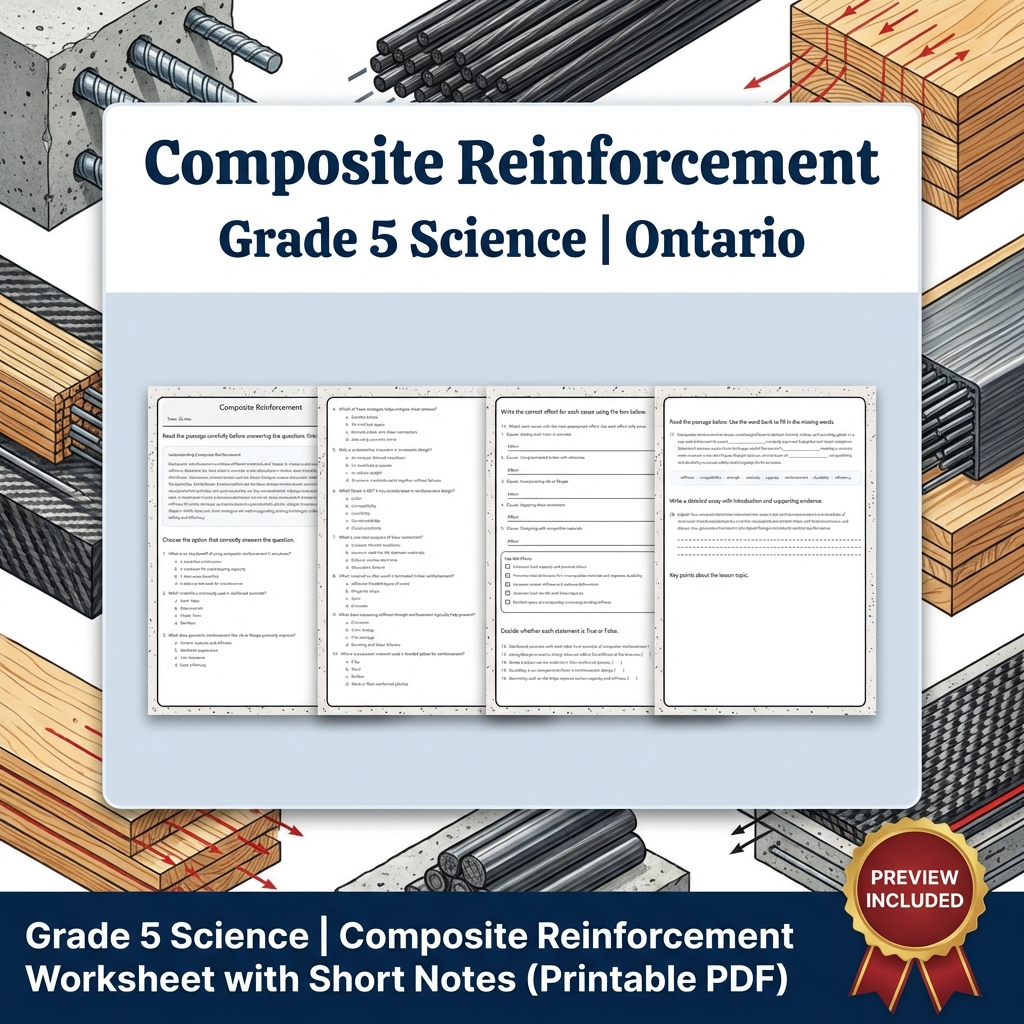 Grade 5 Science Lesson Group Bundle | Ontario Mechanical Structures & Forces — included worksheet 3