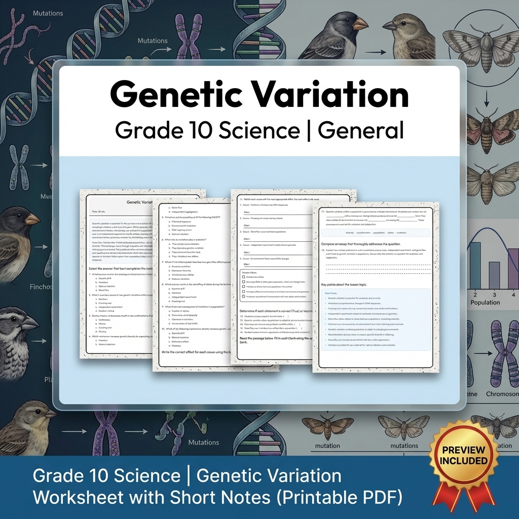 Grade 10 Science Modeling & Evidence Reasoning Full-Year Bundle | General — included worksheet 16