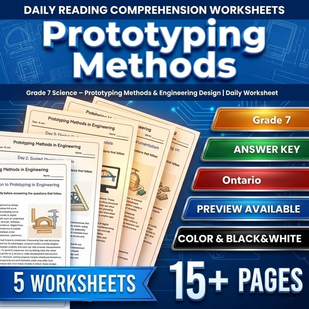 Structural Engineering Grade 7 Science Daily Reading Worksheets Bundle | Ontario — included worksheet 3