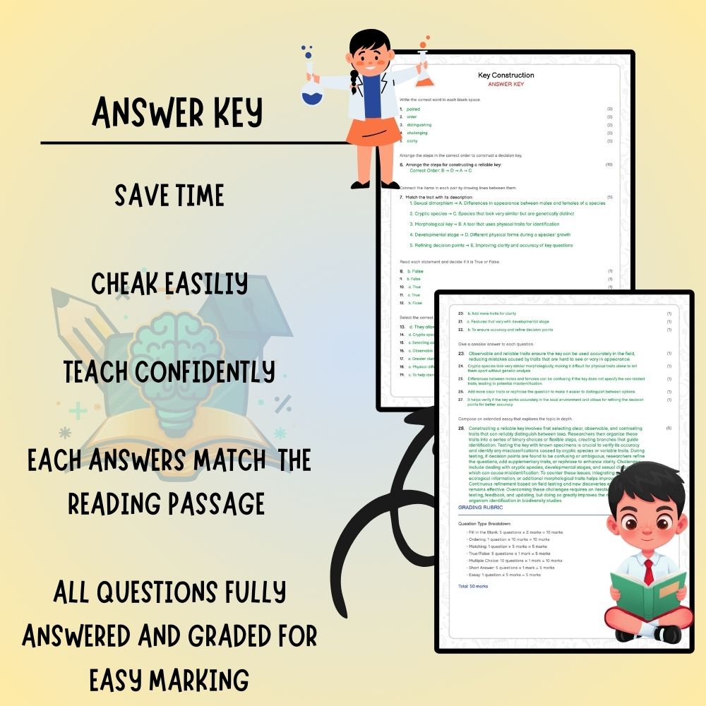 Grade 6 Science worksheet worksheet — 6th Grade Science | Constructing Identification Keys Worksheet (PDF ) — page 3