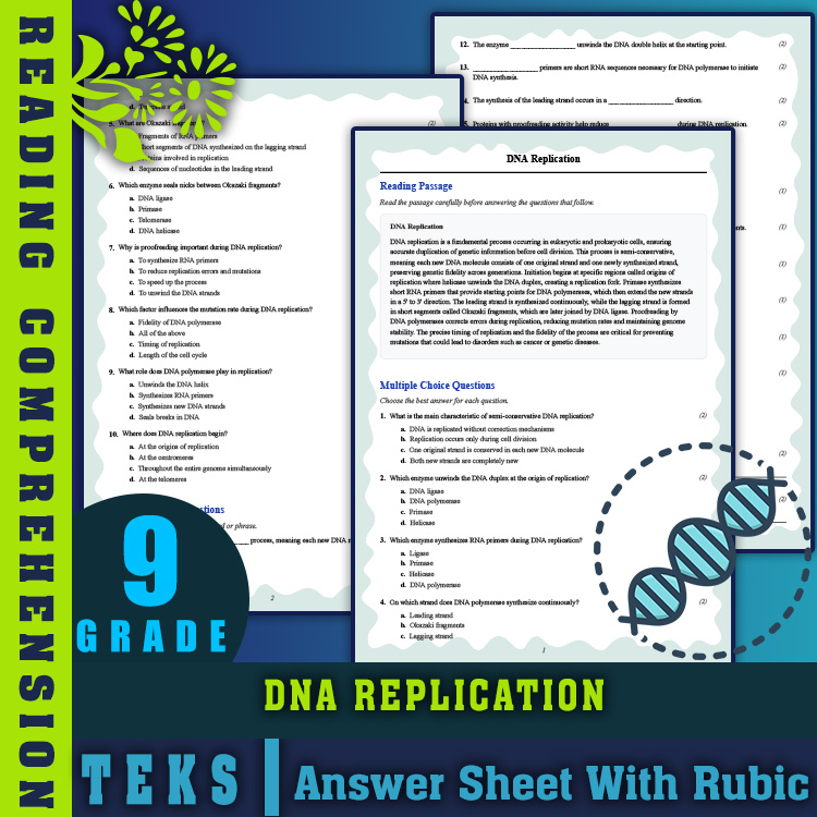 Grade 9 Science reading worksheets worksheet — 9th Grade Science | DNA Replication Reading Worksheet (PDF + Answer Key) —…