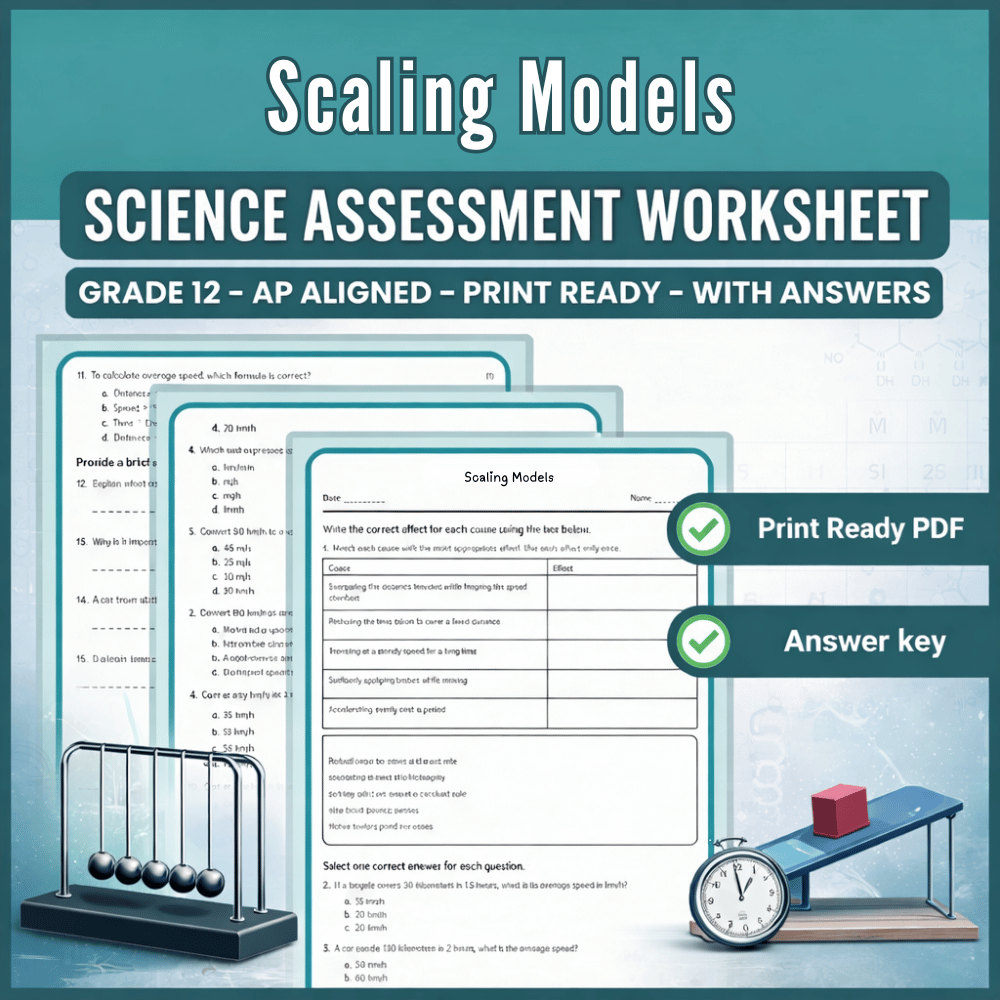 Grade 12 Science – Scaling Models Worksheet (AP) (PDF)