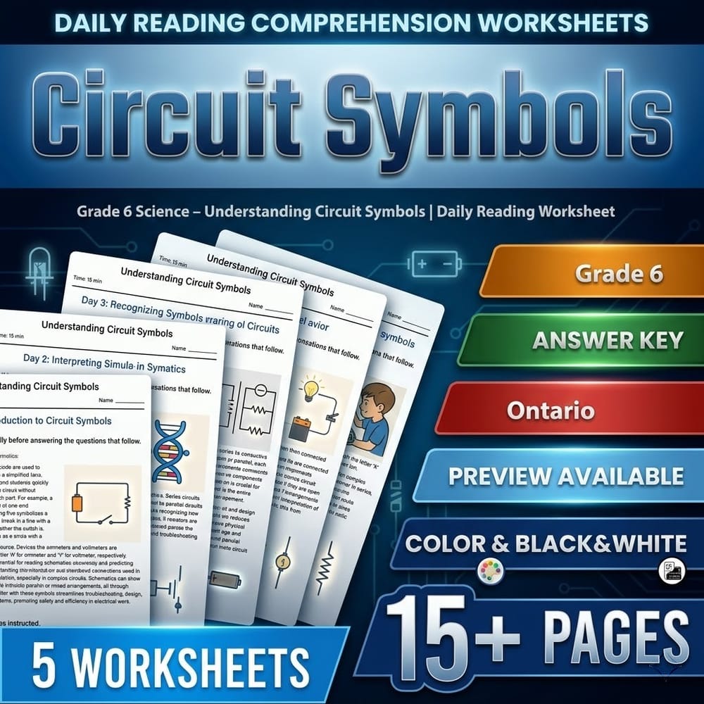 Grade 6 Science Full Year Bundle – Ontario Daily Reading Worksheets — included worksheet 23