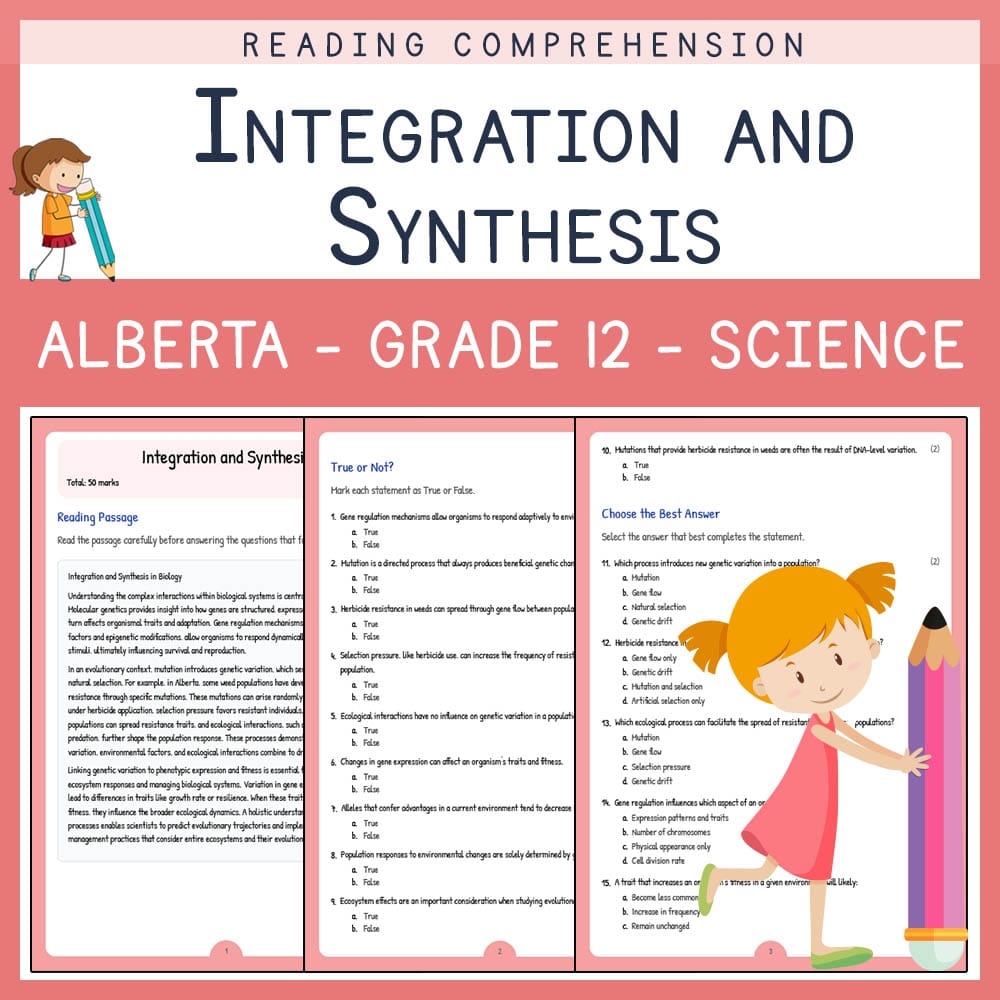 Grade 12 Science worksheet elena worksheet — Grade 12 Science | Integration and Synthesis Worksheet | Alberta Standards —…