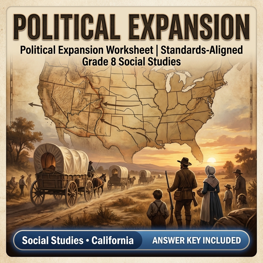 Political Expansion Worksheet | Standards-Aligned Grade 8 Social Studies