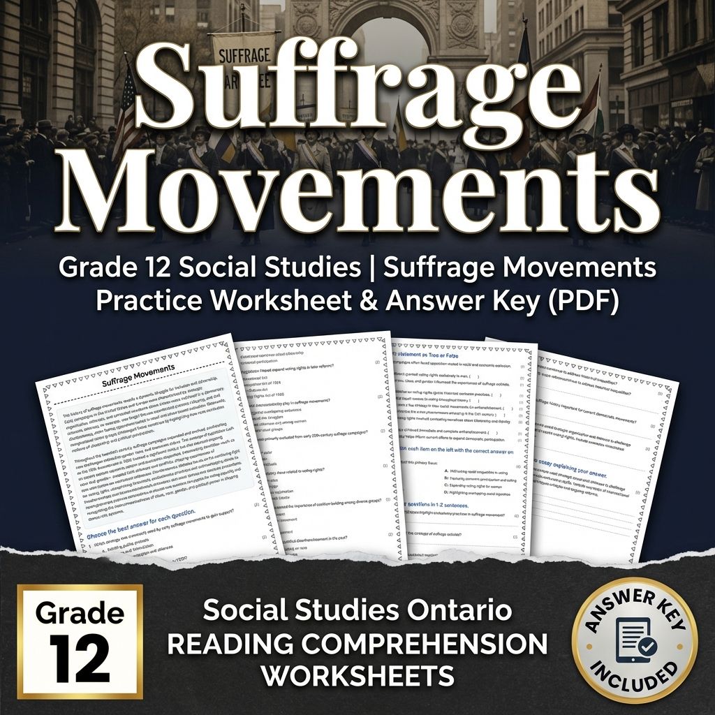 Grade 12 Social Studies | Suffrage Movements Practice Worksheet & Answer Key