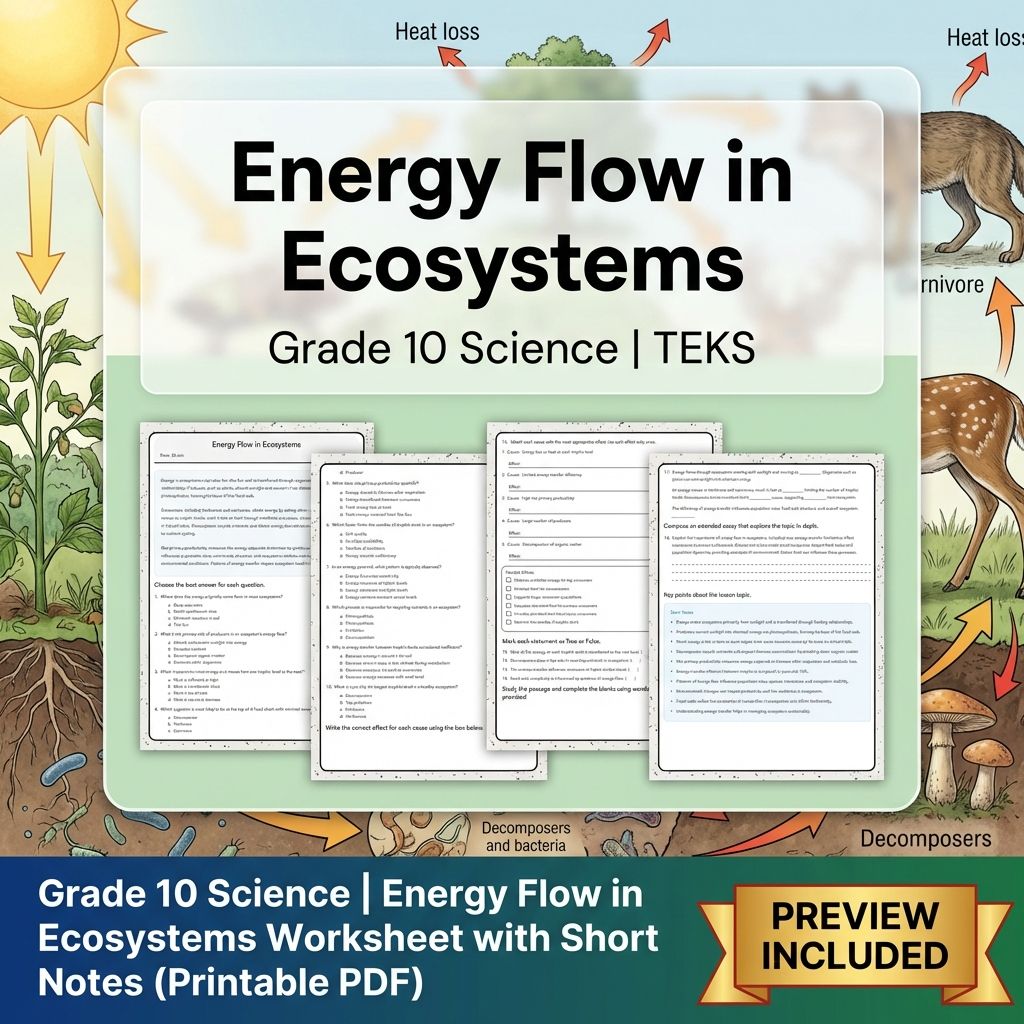 Grade 10 Science Worksheet Bundle – Genetics, Cell Biology & Ecology (PDF) — included worksheet 28