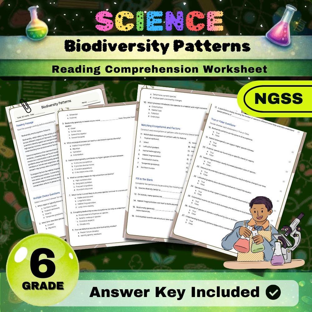 Grade 6 Science Worksheets Bundle | NGSS-Aligned — included worksheet 22