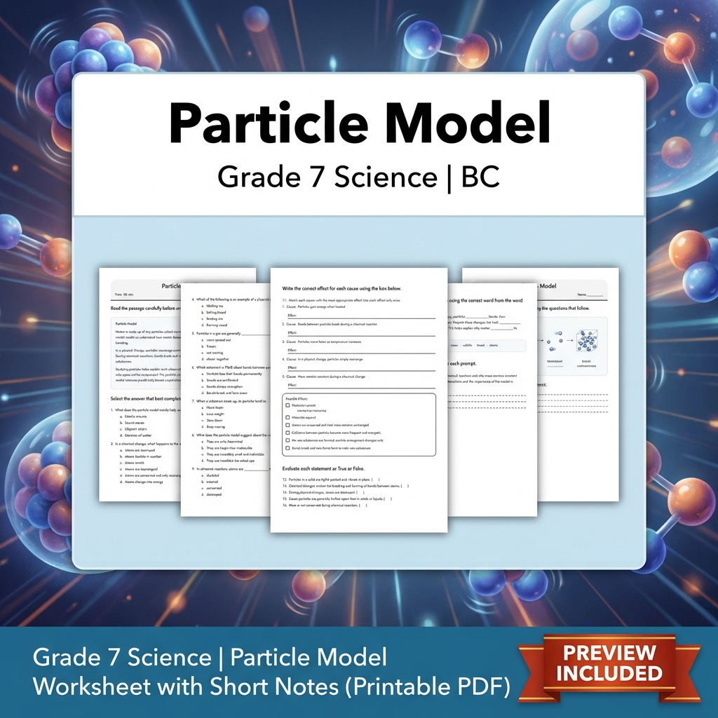 Grade 7 Science Full Year Bundle Ecosystems, Cells & Earth Processes Worksheets — included worksheet 20