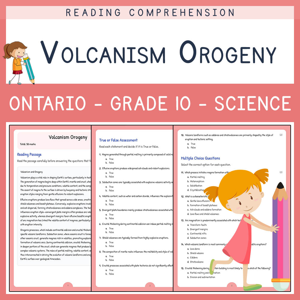 Grade 10 Science worksheet elena worksheet — Grade 10 Science | Volcanism Orogeny Worksheet Elena | Ontario Standards — pa…