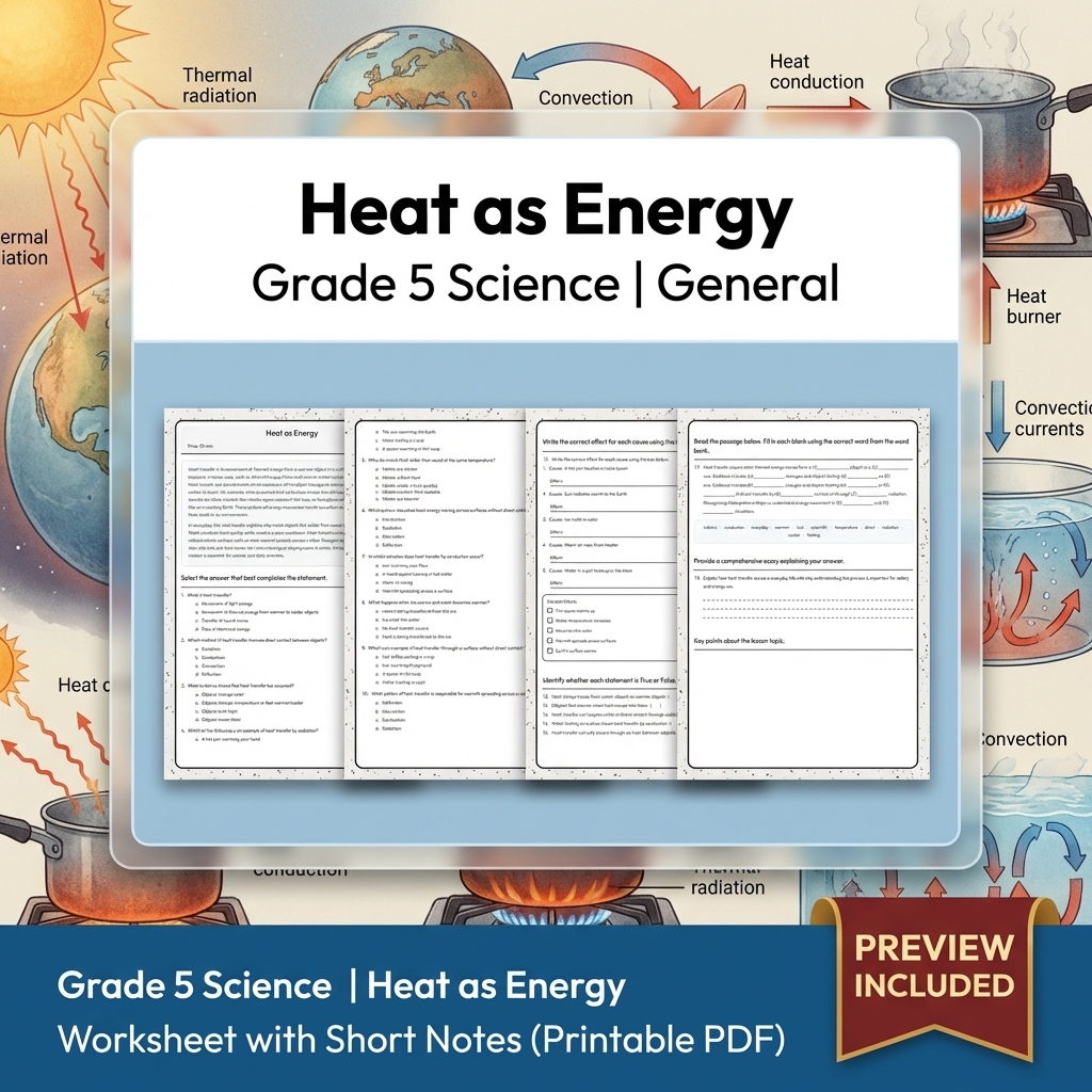 Grade 5 Science Lesson Bundle | Energy, Matter, Motion, and Electricity — included worksheet 6