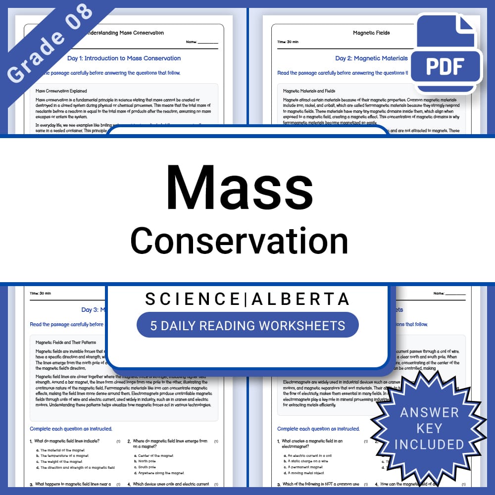 Grade 8 Science Lesson Group Bundle | Alberta Framework — included worksheet 4
