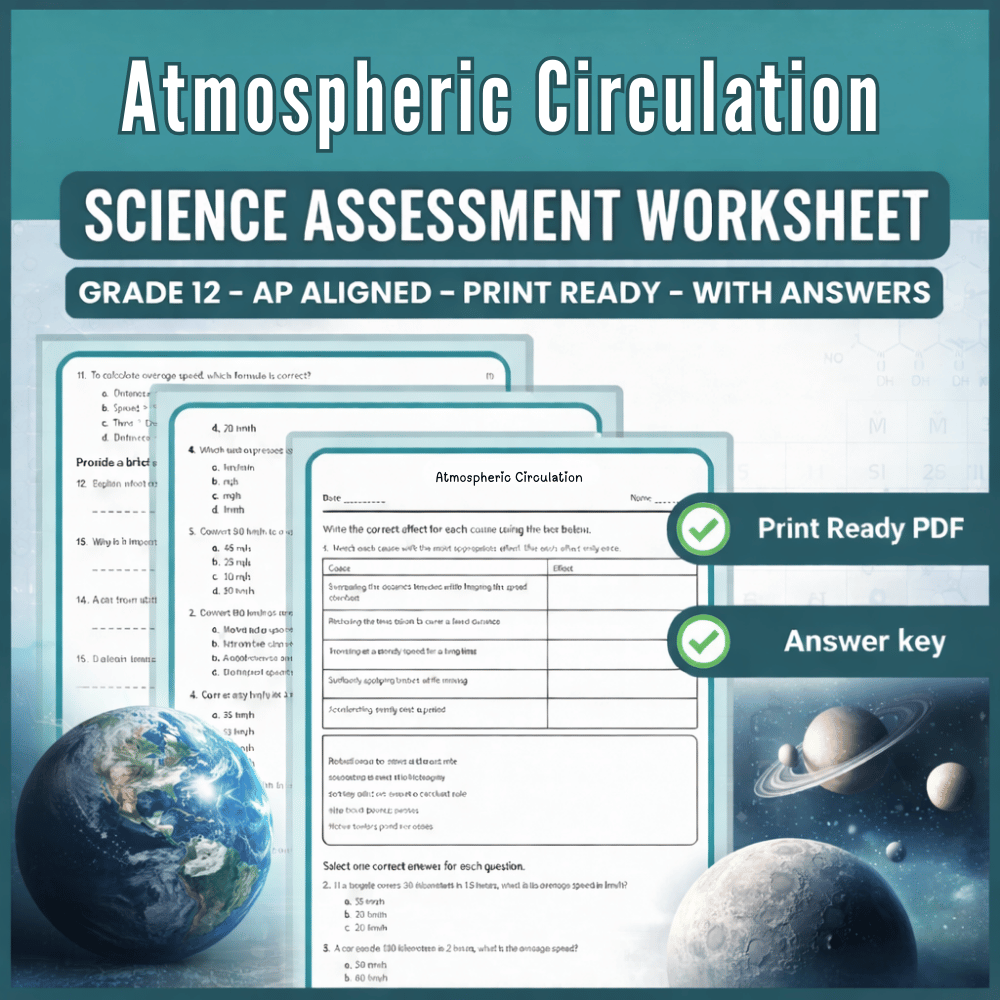 Grade 12 Science | Atmospheric Circulation Worksheet (AP Standard) (PDF)