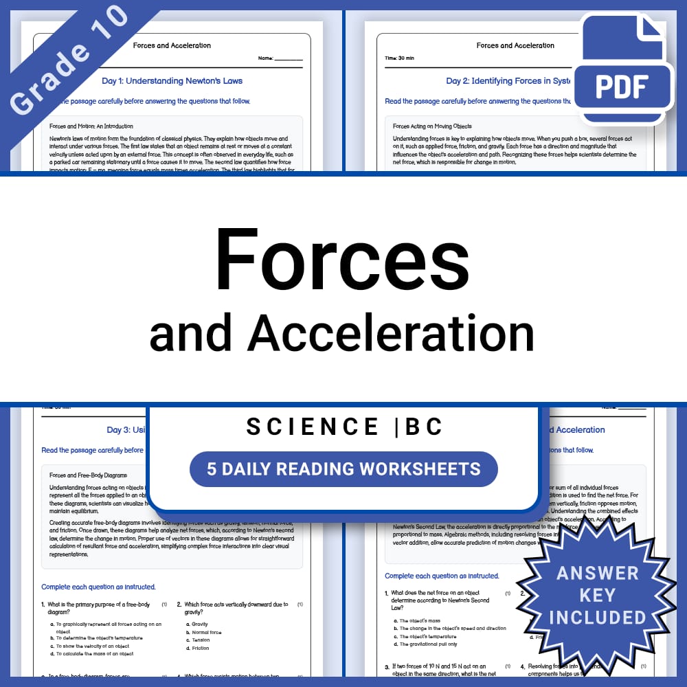 Grade 10 Science Full Year Curriculum Bundle | Physics, Genetics & Core Concepts — included worksheet 19