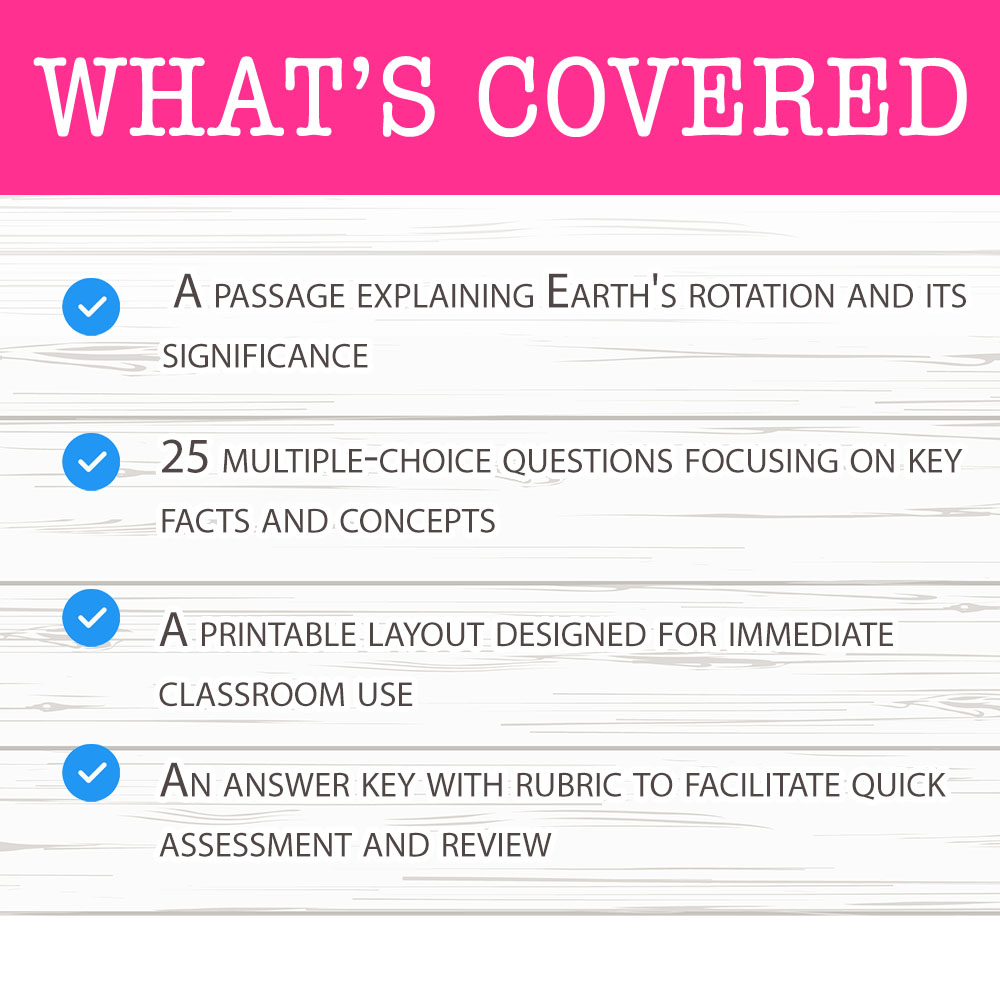 Grade 6 Science worksheet mcq paper worksheet — Grade 6 Science — Earth Rotation Worksheet for Mastery — page 2
