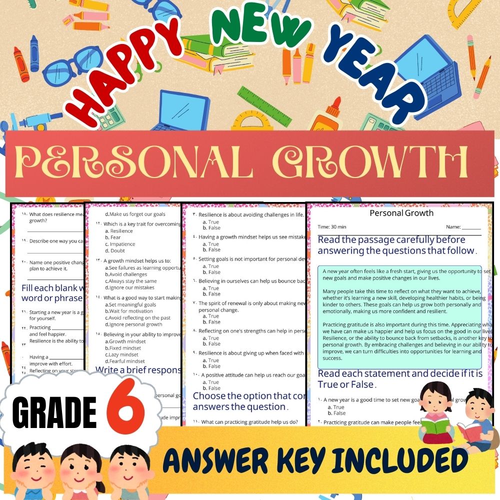 Grade 6 Seasonal Unit | New Year Traditions & Symbolism Worksheets Collection — included worksheet 5