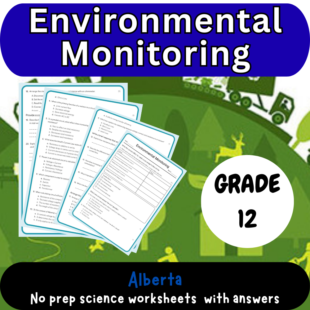 Grade 12 Science | Environmental Monitoring Worksheet (PDF)