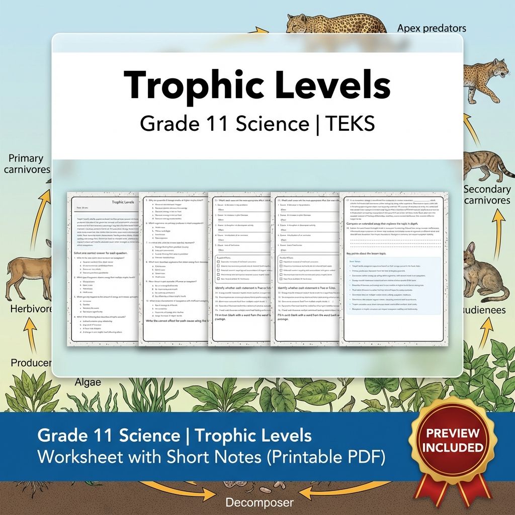 Grade 11 Science Worksheet Bundle | Genetics, Evolution & Human Body (PDF) — included worksheet 22