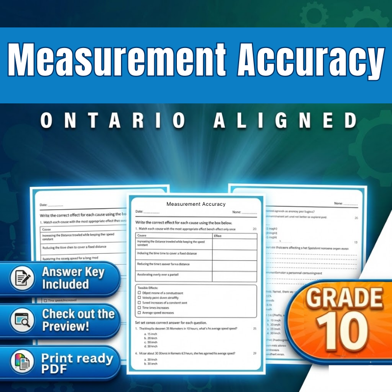 Grade 10 Science | Measurement Accuracy Worksheet (Ontario, PDF)