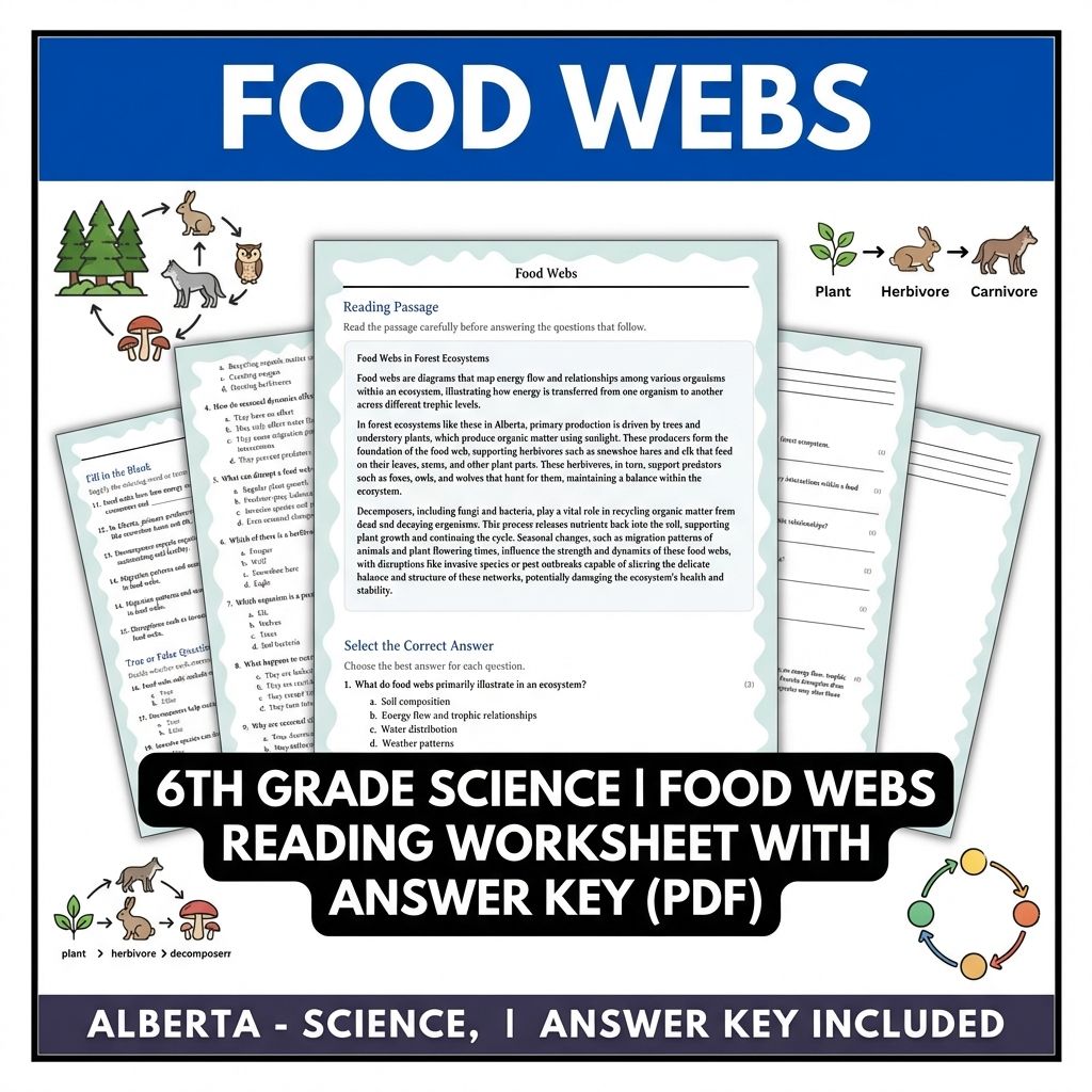 Grade 6 Science Unit Bundle | Ecosystems and Biodiversity (Answer Keys Included) — included worksheet 3