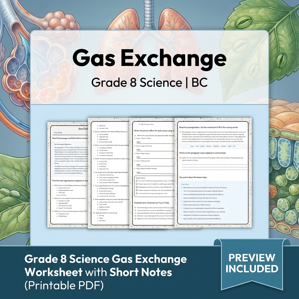 Grade 8 Science Full Year Bundle | Cell Biology, Ecosystems & Conservation — included worksheet 18