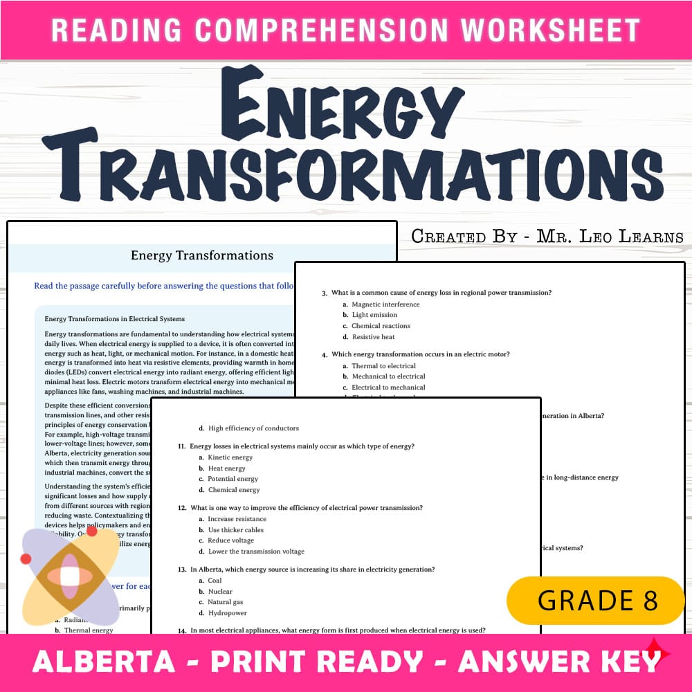 Grade 8 Science worksheet mcq paper worksheet — Grade 8 Science — Worksheet MCQ Paper for Mastering Energy Transformations…