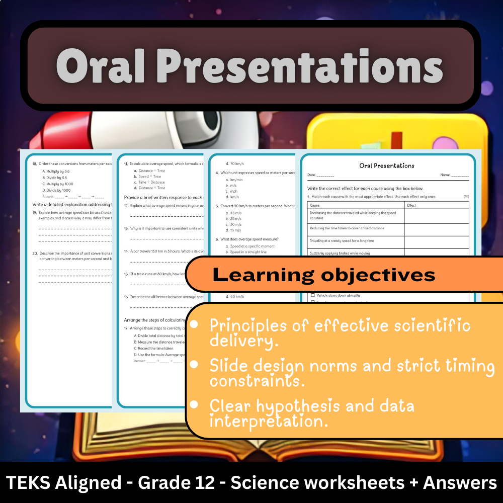 Grade 12 Science | Principles of Effective Oral Presentations (PDF)-TEKS Aligned