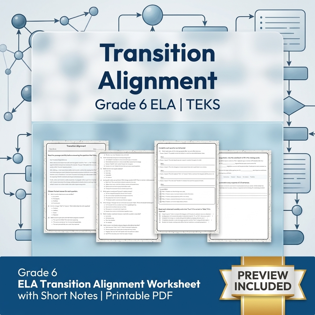 Grade 6 Evidence-Based Text Analysis ELA Full-Year Bundle (TEKS) Worksheets — included worksheet 16