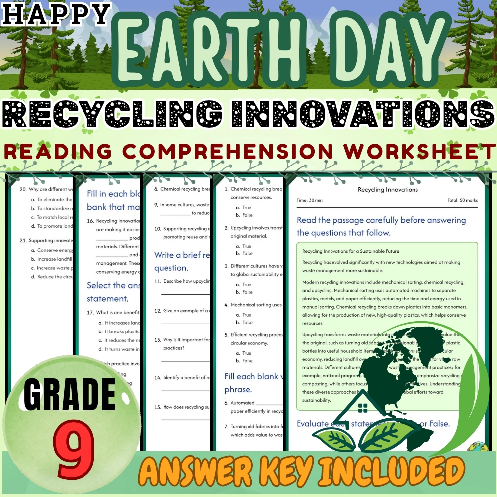 Grade 9 Earth Day Unit | Environmental Justice & Climate Change Worksheets — included worksheet 2