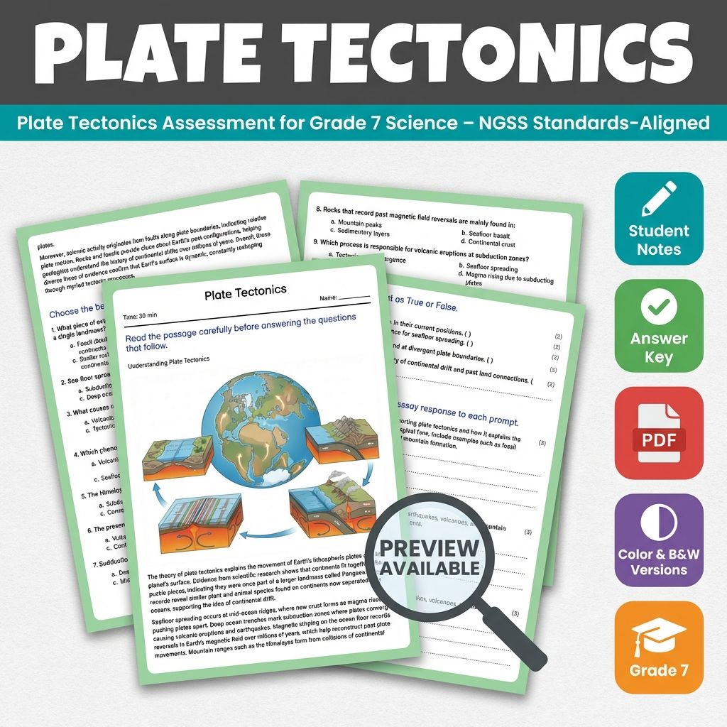 Grade 7 Science Lesson | Earth's Systems NGSS Not specified Unit — included worksheet 3