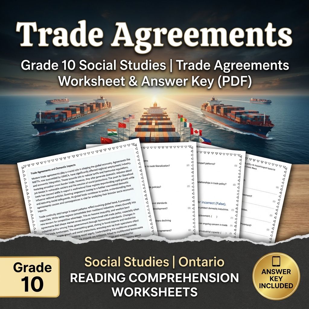 Grade 10 Social Studies | Trade Agreements Worksheet & Answer Key (PDF)