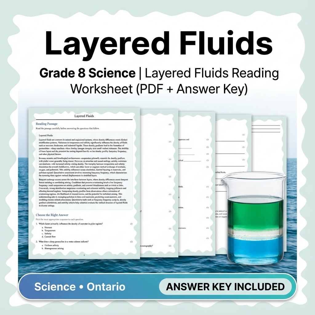 Grade 8 Science Worksheets Bundle | Biology, Physics & Earth Science Resources — included worksheet 24