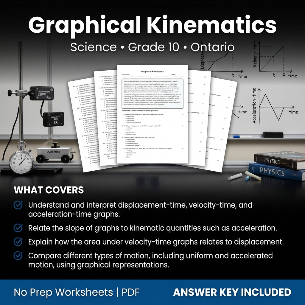 Graphical Kinematics Worksheet for Grade 10 Science – Ontario Standards