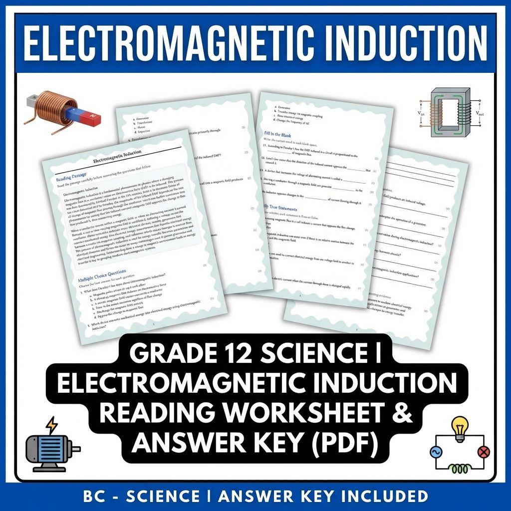 Grade 12 Science | Electromagnetic Induction Worksheet & Answer Key (PDF)