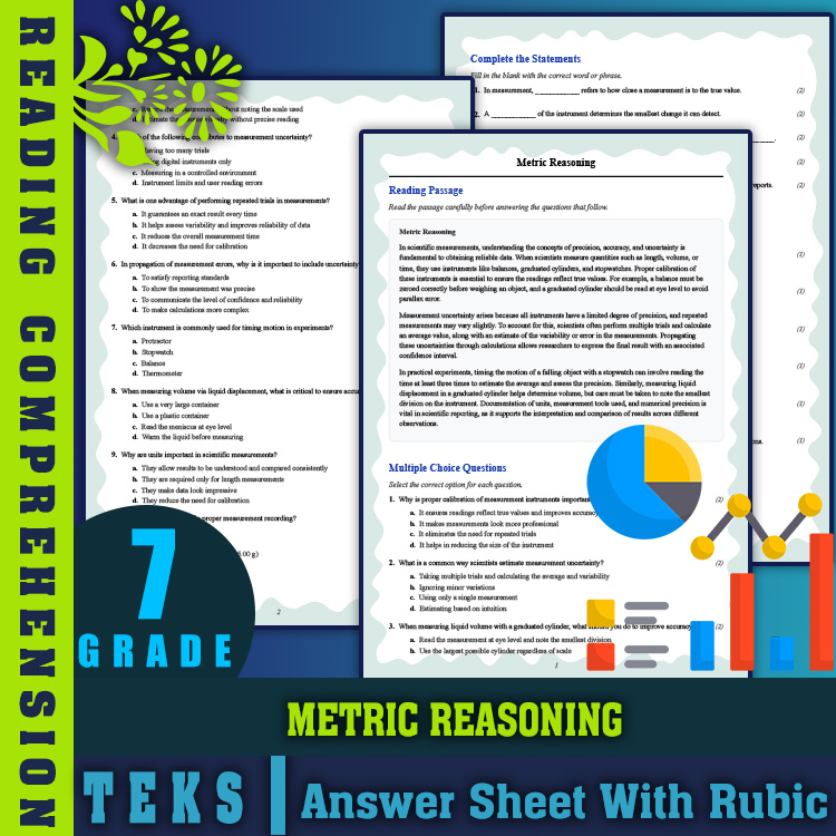 Grade 7 Science reading worksheets worksheet — 7th Grade Science | Metric Reasoning Reading Worksheets with Answer Key (PD…