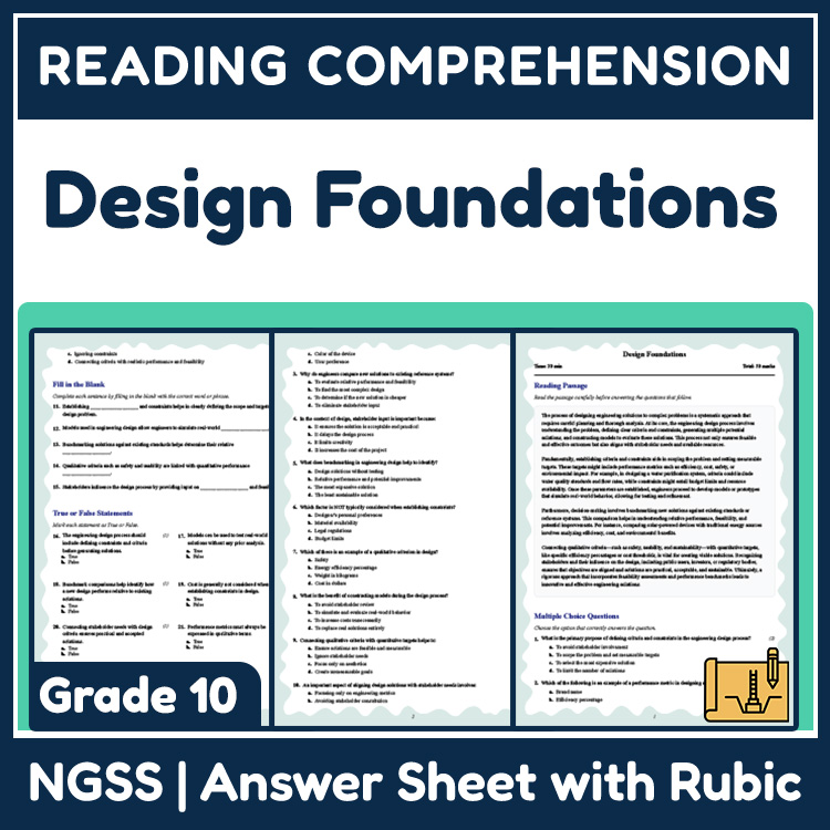 Grade 10 Science reading worksheets worksheet — 10th Grade Science | Design Foundations Reading Worksheet (PDF + Answer Ke…