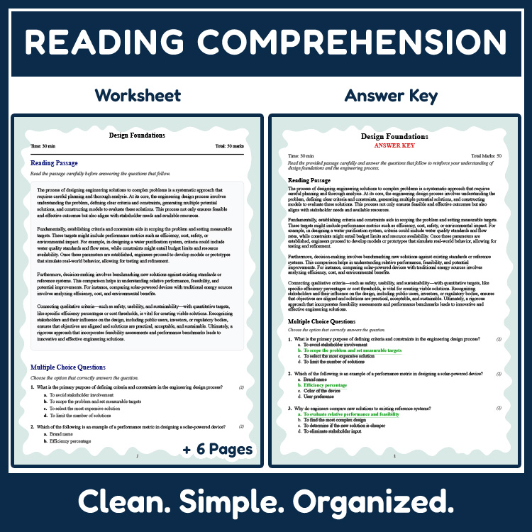 Grade 10 Science reading worksheets worksheet — 10th Grade Science | Design Foundations Reading Worksheet (PDF + Answer Ke…