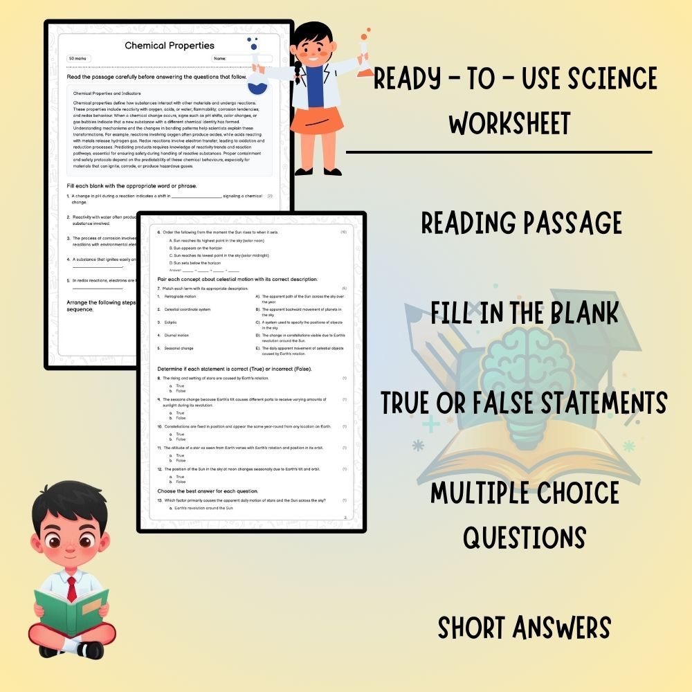 Grade 10 Science worksheet worksheet — Grade 10 Science | Chemical Properties Worksheet (Ontario Standards) PDF — page 2