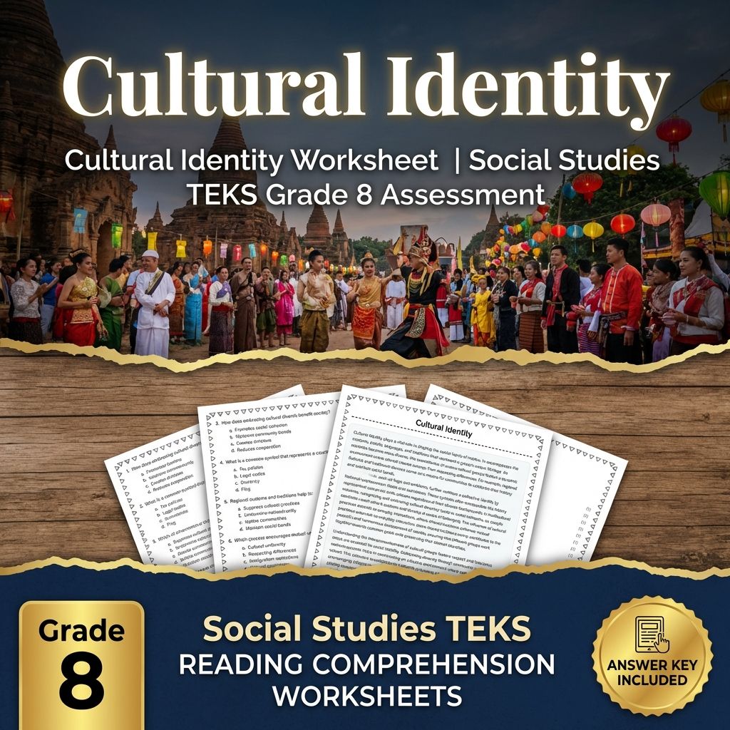 Cultural Identity Worksheet | Social Studies TEKS Grade 8 Assessment